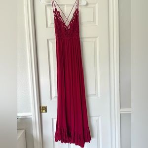 Beautiful cranberry Free People dress. Never worn. Tag attached.
